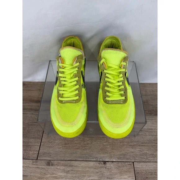Off-White x Nike Air Force 1 Low Volt Neon Yellow Black AO4606-700 Mens Size 7 - Picture 3 of 9